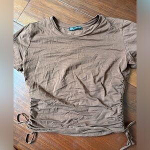 Zara clinched side tie top NWOT